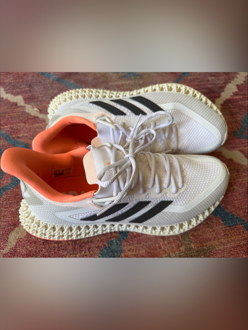 Men's Adidas 4DFWD 2 running shoes - white with black stripes